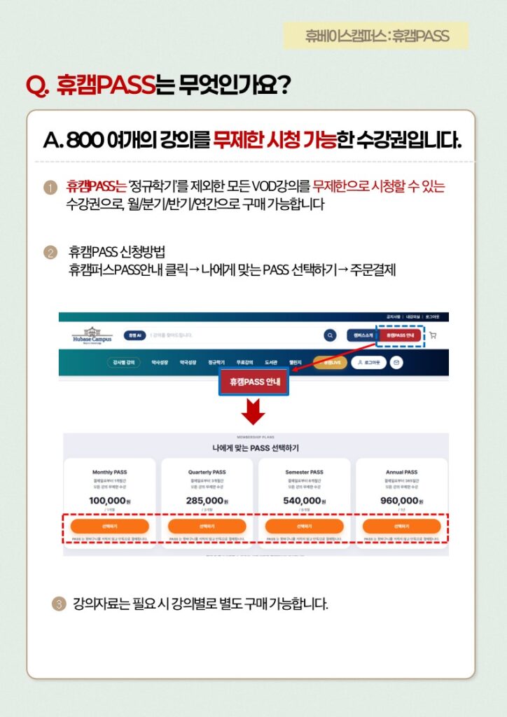 FAQ_휴캠PASS